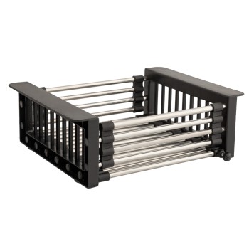 Scurgator extensibil 41x27 cm, negru pentru chiuveta, FLEKO