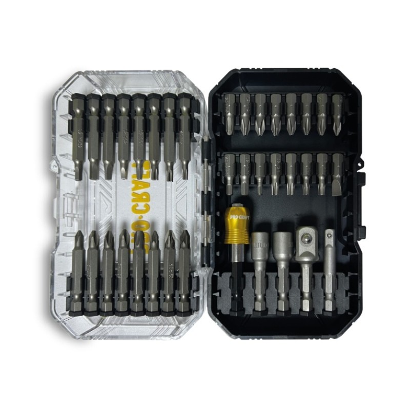 Set biti PROCRAFT BS-37 , 37 piese , biti , adaptoare priza ,chei cu piulita
