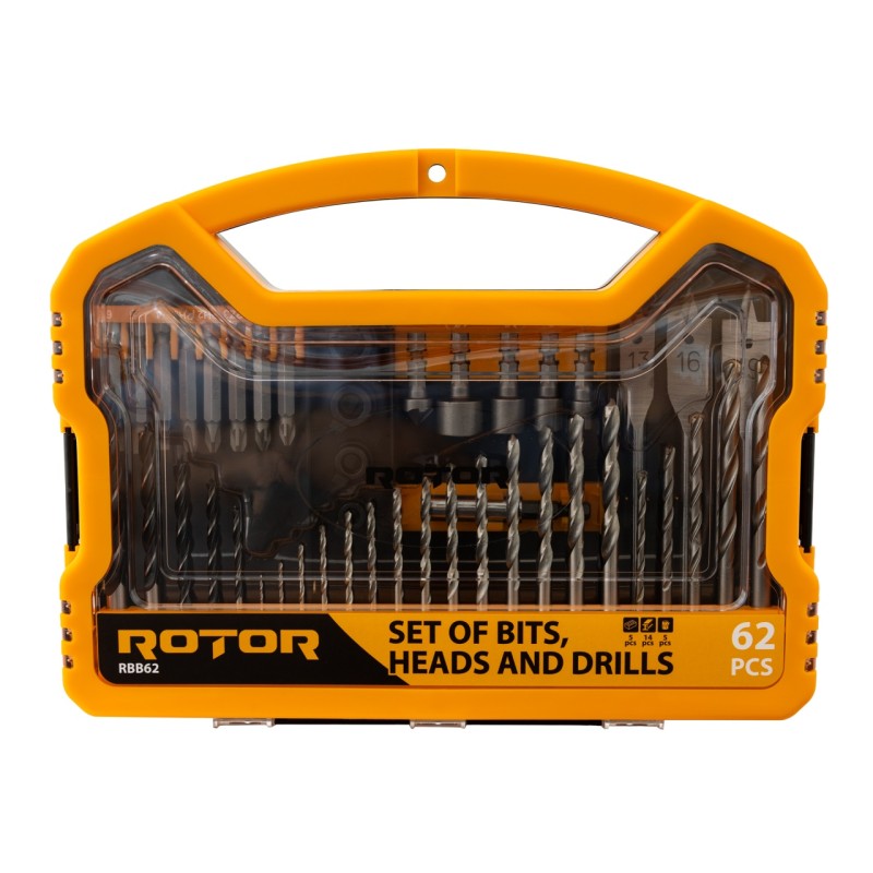 Set biti, tubulare si burghie, 62 piese ROTOR RBB62