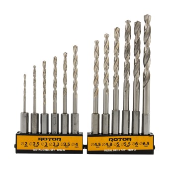 Set burghie metal, HEX, 12 piese ROTOR RBM12