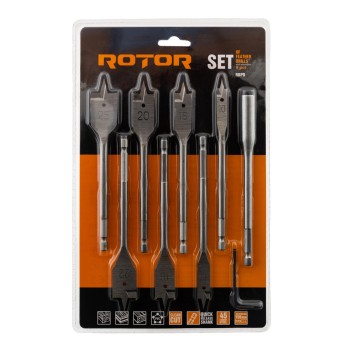 Set burghie plate pentru lemn 9 buc 10-25mm ROTOR RBP9