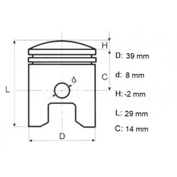 Set piston 4T GX35 39 mm, Elefant