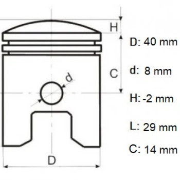 Set piston 4T GX35 40mm, Elefant
