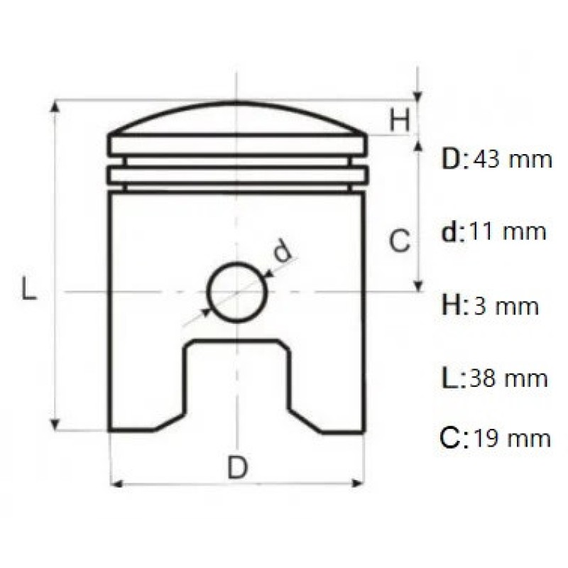 SET PISTON CHINA 4500, Elefant