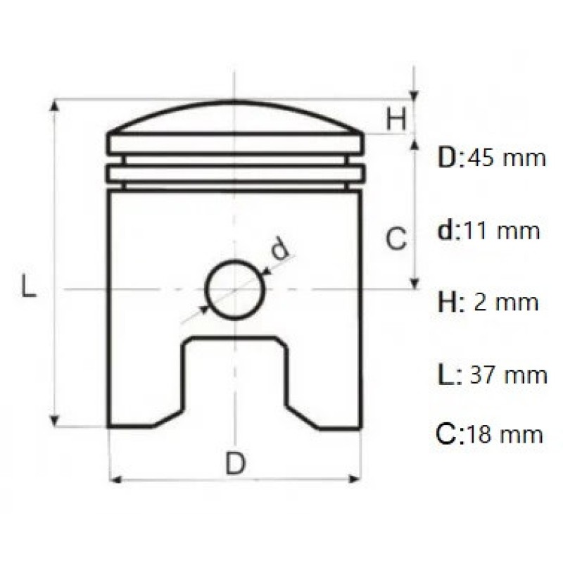 Set piston CHINA 5800, Elefant
