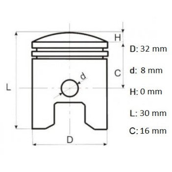 SET PISTON MS170, Elefant