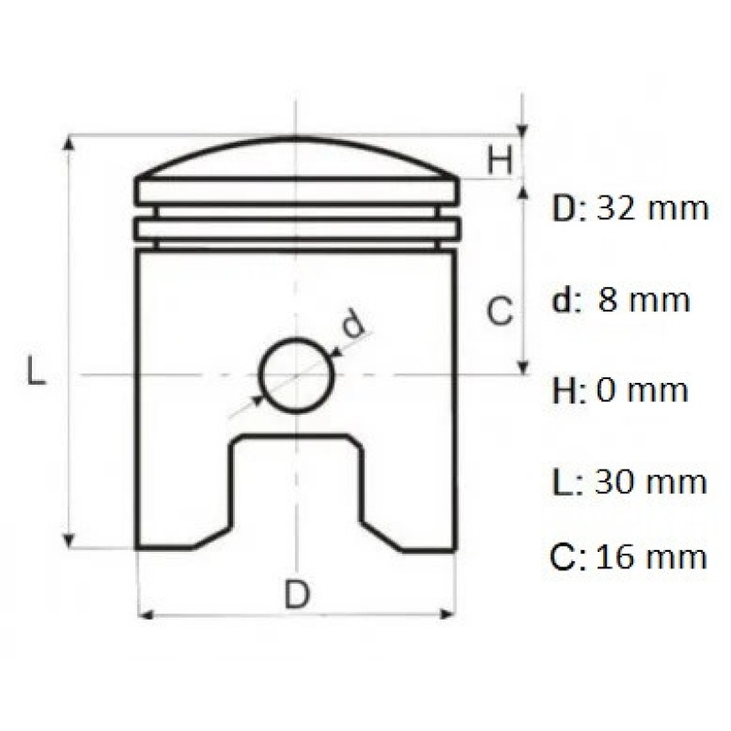 SET PISTON MS170, Elefant
