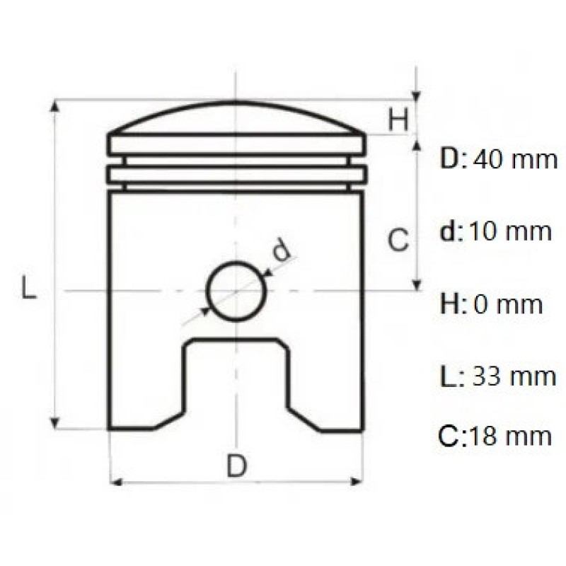 Set piston MS210/230, Elefant