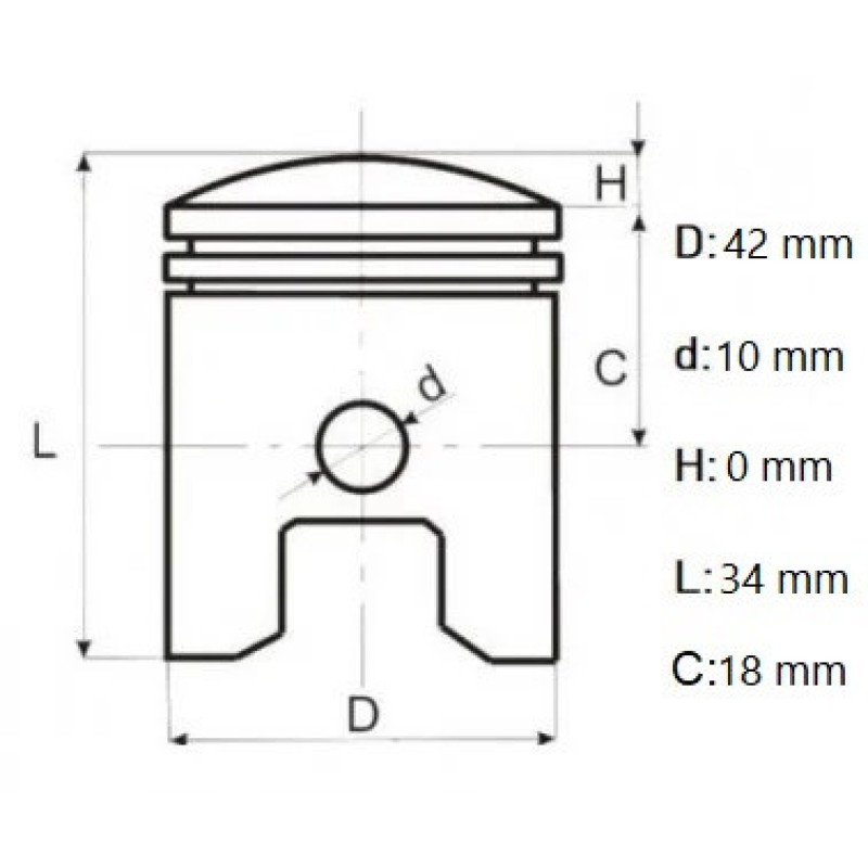 Set piston MS250, Elefant