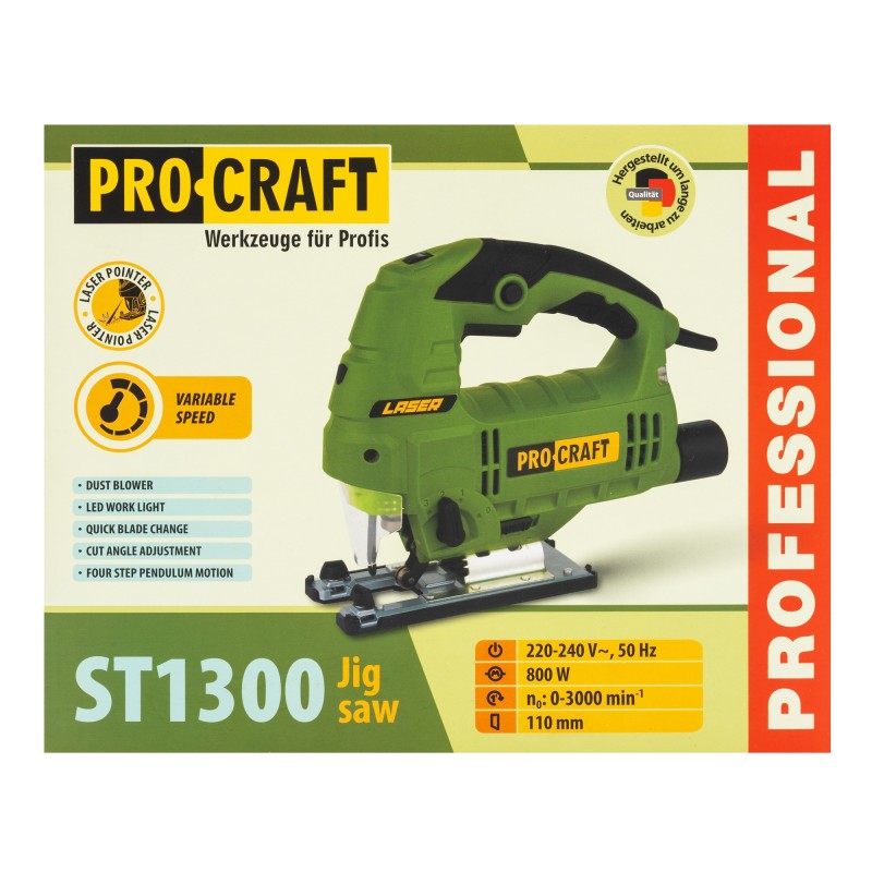 ST1300 jig saw PROCRAFT, produsul contine taxa timbru verde 2.5 Ron, 2.7 kg