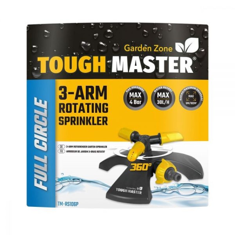 TM-RS106P TOUGH MASTER 3-Arm Sprinkler 102 m2, 0-360°, Fully Circle