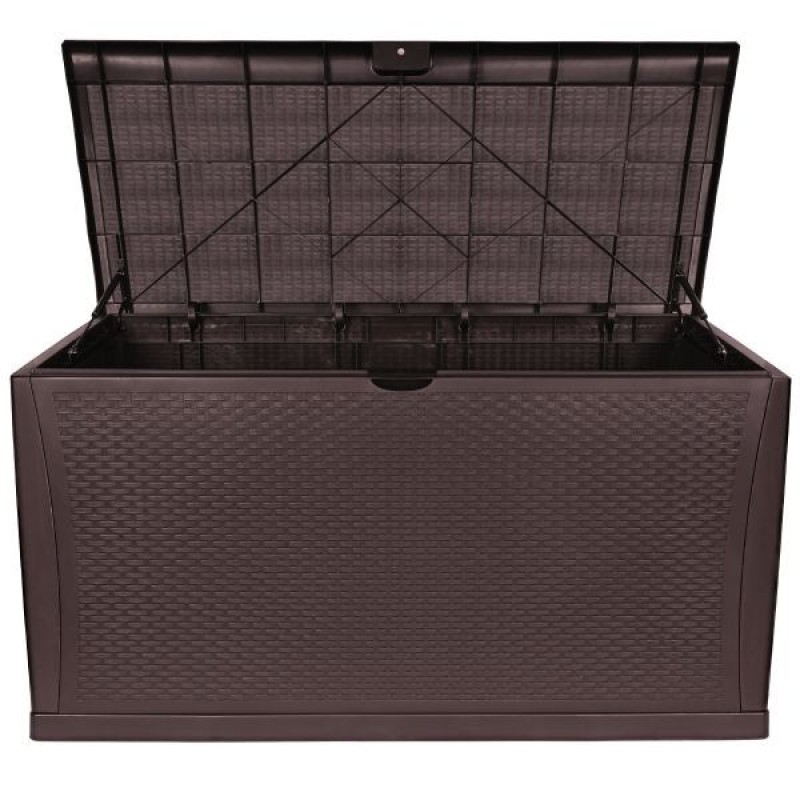 TM-SBR46 TOUGH MASTER 460L Storage Box Rattan style, coffee, no hinge