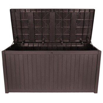 TM-SBW43H TOUGH MASTER 430L Storage Box Wooden style, coffee, hinges