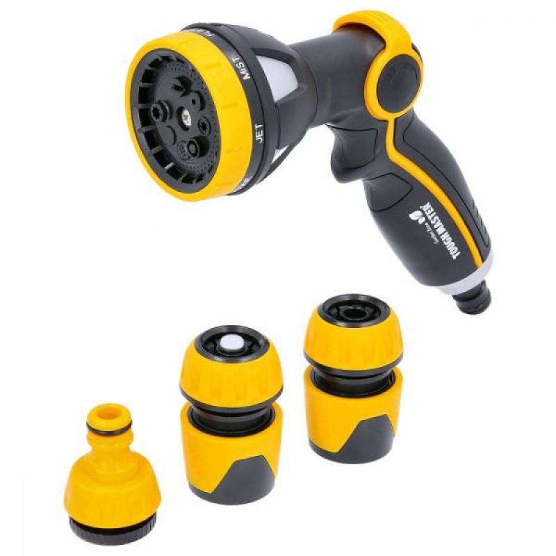 TM-SG8US TOUGH MASTER Spray Gun Set 8-pattern, metal, Single Turn