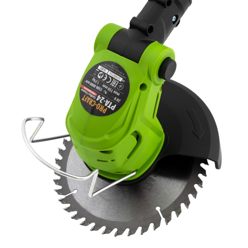 Trimmer pentru tuns iarba pe acumulator PROCRAFT PTA-24 10000 rot/min, 2 x acumulatori 21V/1.5Ah