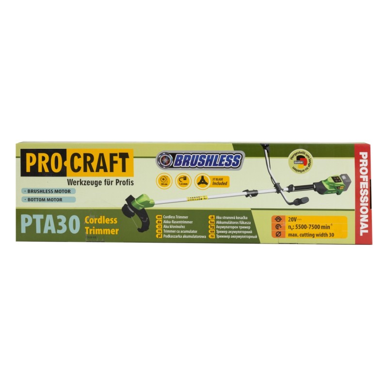 Trimmer pentru tuns iarba pe acumulator PROCRAFT PTA30 5500 – 7500 rpm NU contine acumulator si incarcator