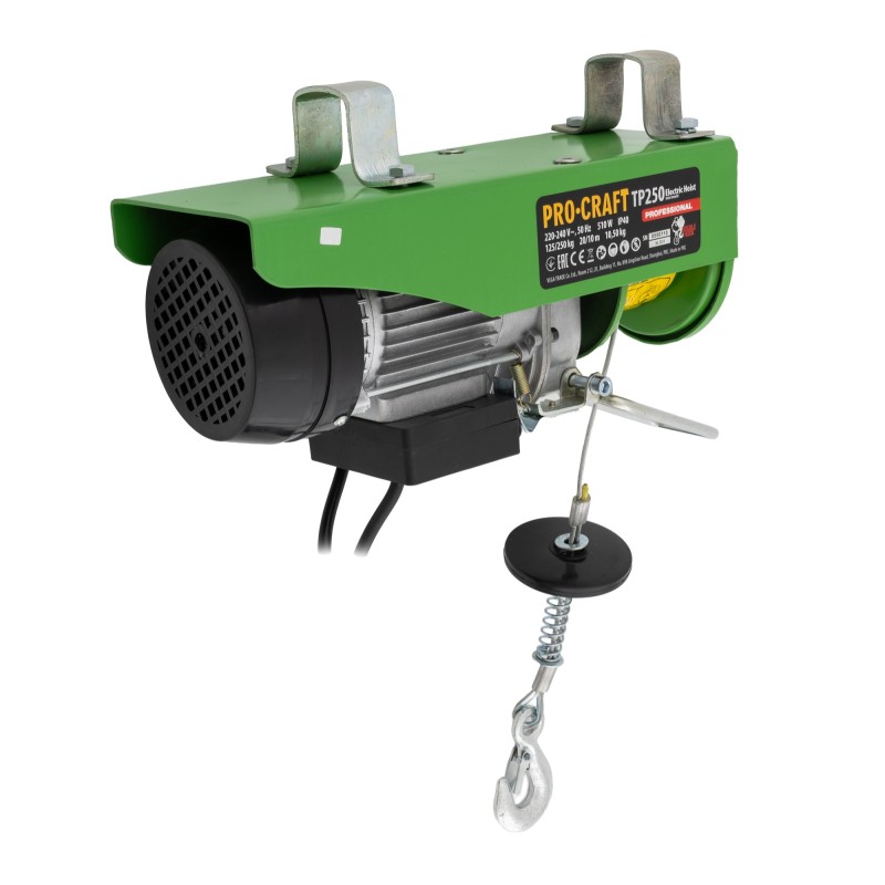 Troliu electric palan Procraft TP250, 510W, cu kit montare Greutate 250kg