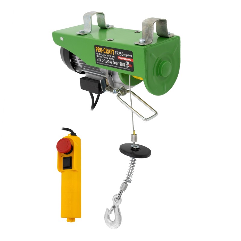 Troliu electric palan Procraft TP250, 510W, cu kit montare Greutate 250kg