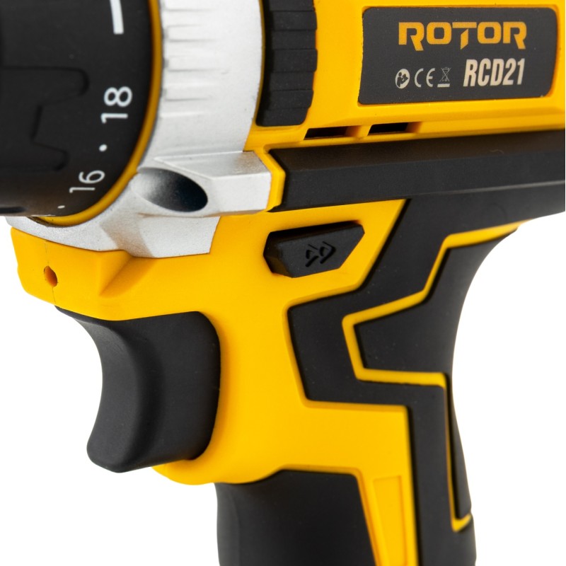 Trusa autofiletanta pe acumulator 21V ROTOR RCD21 + biti, 1350 RPM, Brushless