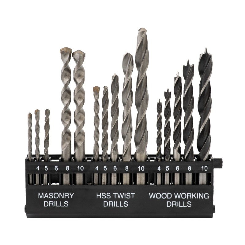 Trusa burghie pentru lemn, piatra si metal 15 buc ROTOR RBM15