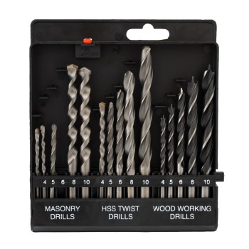 Trusa burghie pentru lemn, piatra si metal 15 buc ROTOR RBM15