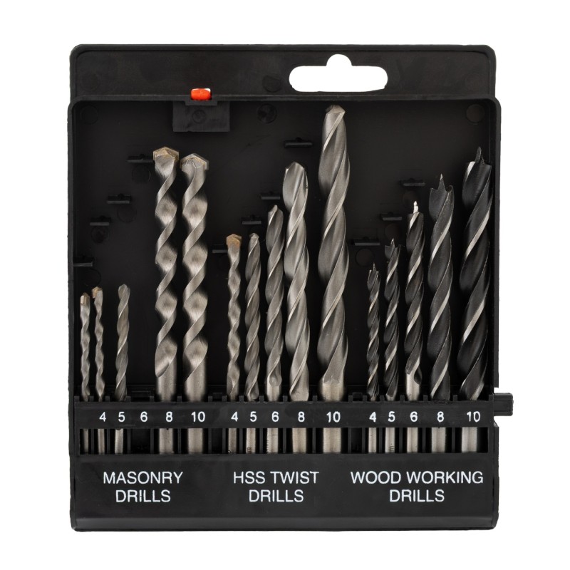 Trusa burghie pentru lemn, piatra si metal 15 buc ROTOR RBM15