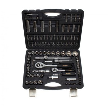 Trusa chei tubulare Procraft WS108, 108 piese, Chei Capete Surubelnita Crom Vanadium