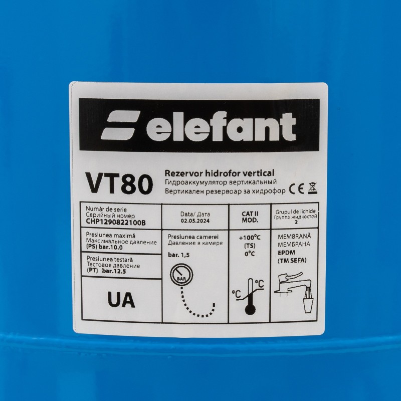 Vas de expansiune, 80L , vertical, Elefant