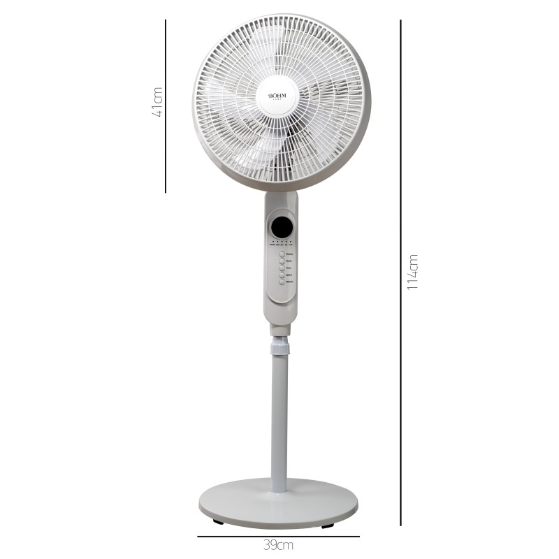 Ventilator de Podea 16" BÖHM BF403RC-5B Număr viteze 3, 45W, Reglaj pe inaltime pana la 125 cm, Functie de oscilatie 75°