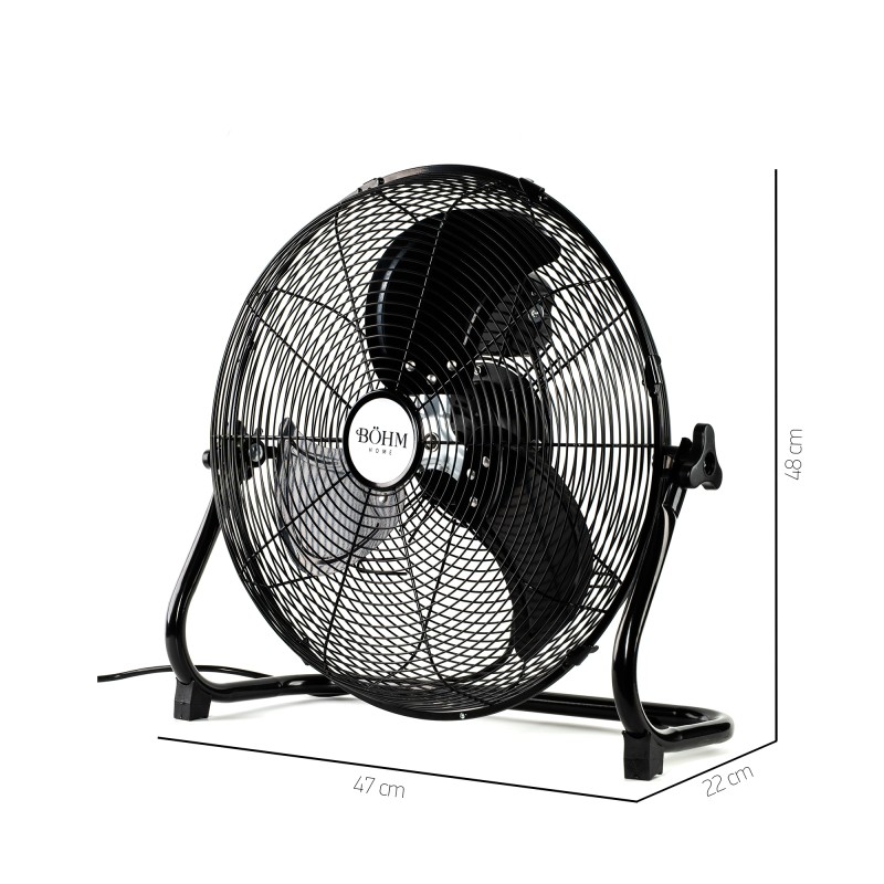 Ventilator de Podea 16" BÖHM BLFF-40 Număr viteze 3 ,90W, Unghi de înclinare reglabil