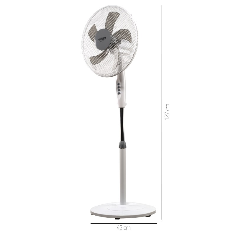 Ventilator de Podea 16" BÖHM BLSF-4043, Număr viteze 3, 50W Inaltime reglabila pana la 125 cm