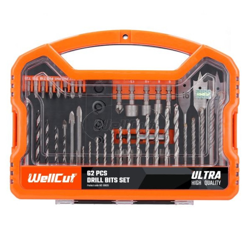 WC-DB62U Wellcut DRILL&SCREWDRIVER BIT SET 62 PCS