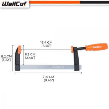 WC-FC515 WELLCUT Woodworking Bar Clamp F-Style 50X150 Force 120 kg