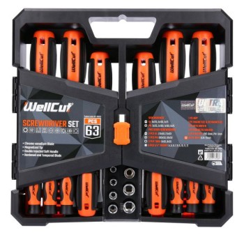 WC-RSD63 WELLCUT RATCHET SCREWDRIVER RATCHET SCREWDRIVER SET 63 Pcs