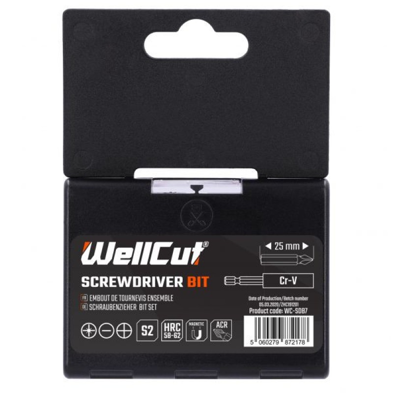WC-SDB7 WELLCUT SCREWDRIVER BIT SET 7 PCS