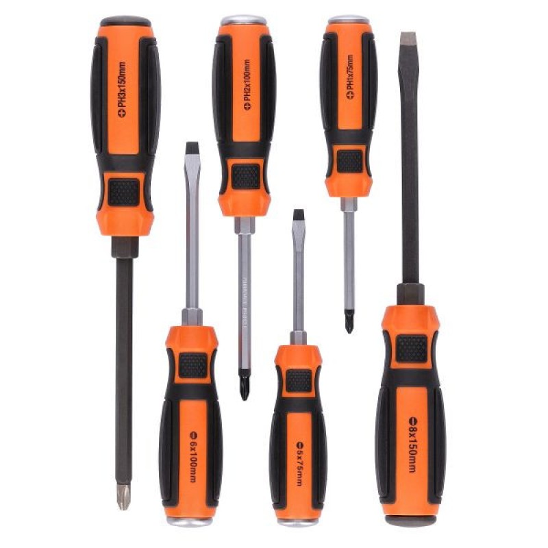 WC-SDD6U WELLCUT GO-THROUGH SCREWDRIVER NON-SLIP PRO 6 PCS