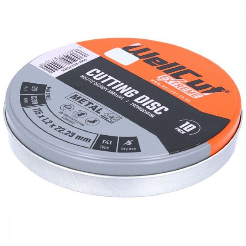 WCA1152-10 Wellcut 115*1.2 cutting disc metal box Pack of 10