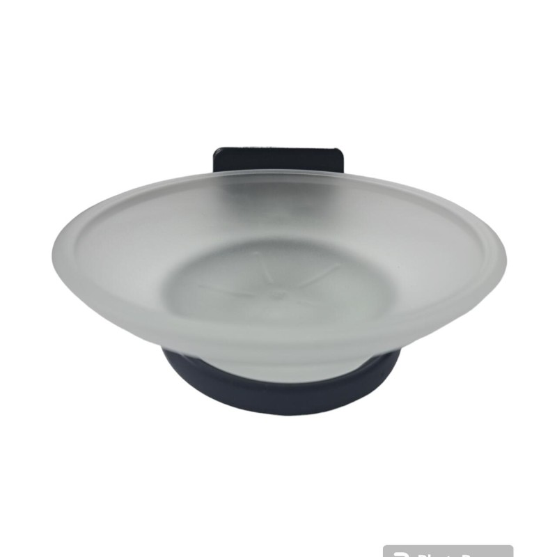 Suport metalic cu Savoniera de Sticla, negru