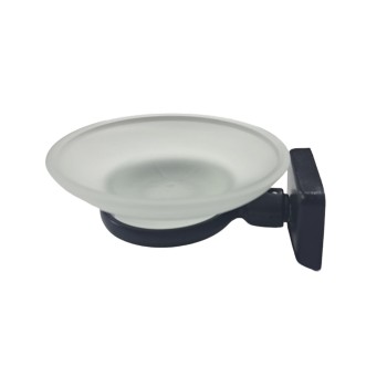 Suport metalic cu Savoniera de Sticla, negru