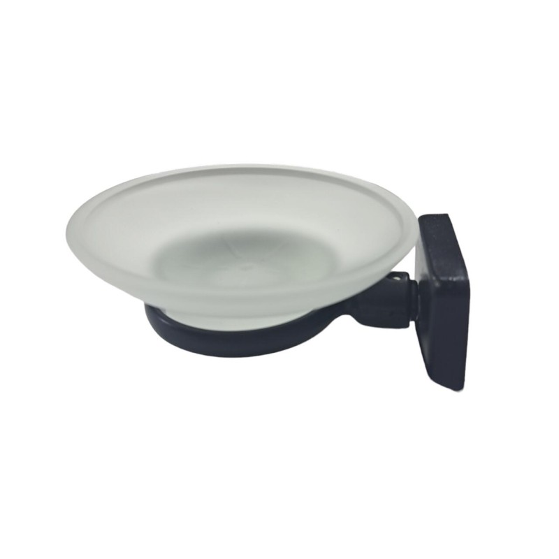 Suport metalic cu Savoniera de Sticla, negru