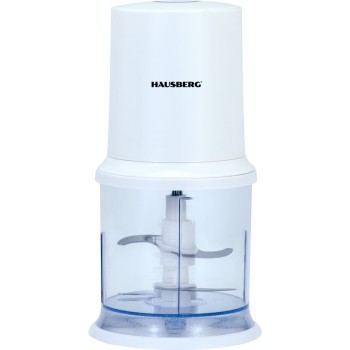 Tocator electric HAUSBERG HB-4502AB, 400W, 1 treapta de viteza, 500 ml, bol din plastic, cutit cu 2 lame din otel inoxidabil, Alb