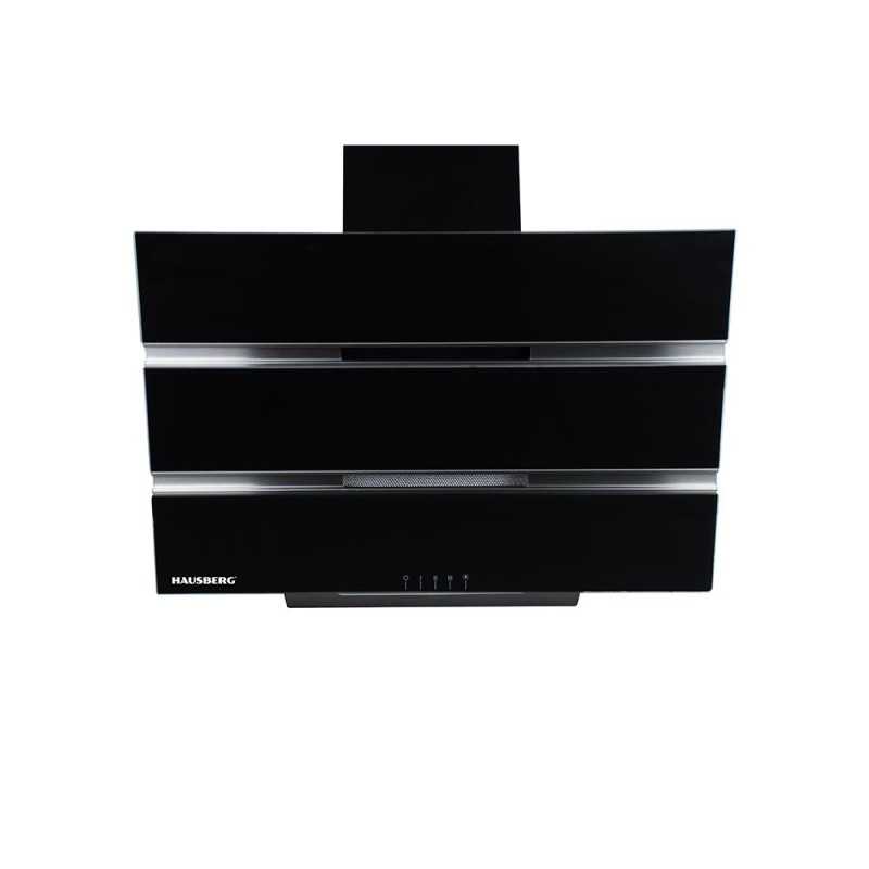 Hota Incorporabila decorativa Hausberg HB-1815NG, 60 cm, putere de absorbtie 450m3/h, Filtru aluminiu, Negru