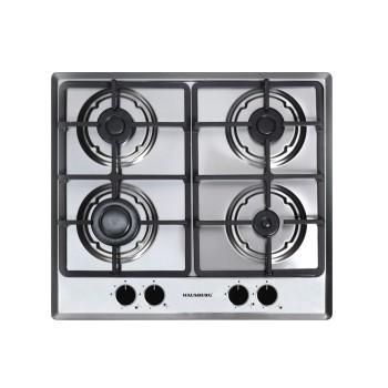 Plita incorporabila Hausberg HB-556IN, Gaz, 4 arzatoare, Sistem siguranta GAZ, Gratar din fonta, Inox