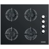 Plita incorporabila Hausberg HB-567NG, Gaz, 4 arzatoare, Sistem de siguranta GAZ, Gratar din fonta, Material Sticla, Negru