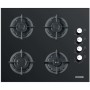 Plita incorporabila Hausberg HB-567NG, Gaz, 4 arzatoare, Sistem de siguranta GAZ, Gratar din fonta, Material Sticla, Negru