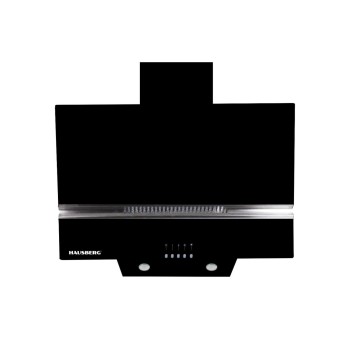 Hota Incorporabila decorativa Hausberg HB-1830NG, 60 cm, Filtru aluminiu, motor eco 450m3/h, Negru