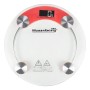 Cantar corporal HAUSBERG HB-6000RS, display LCD, inchidere automata, indicator baterie, 180 kg, Sticla transaparenta, Rosu