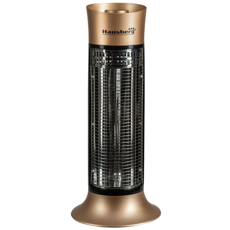 Radiator electric din fibra carbon Hausberg HB-8750AU, 900 W, 2 nivele de putere, exterior/interior, Auriu