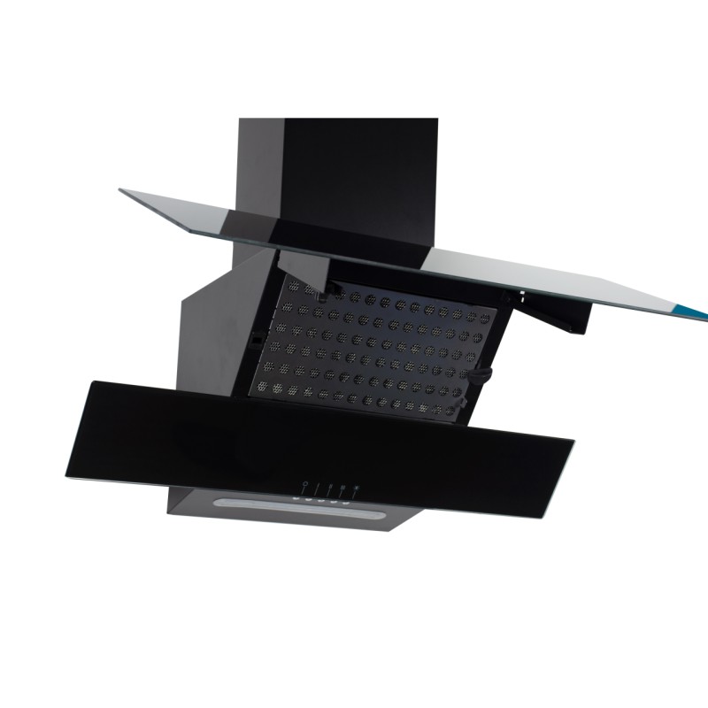 Hota Incorporabila decorativa Hausberg HB-1805NG, 60 cm, putere de absorbtie 450m3/h, Filtru aluminiu, Negru