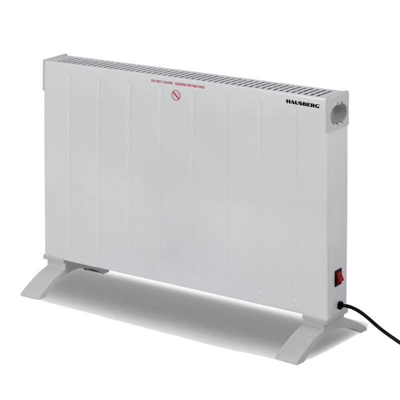Convector electric Hausberg HB-8203, 2000W, 1 treapta putere, Siguranta impotriva rasturnarii, Alb